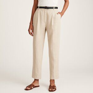 Banana Republic 100% Linen Pleated Trousers 4 Suit Beige Career Suit Pants